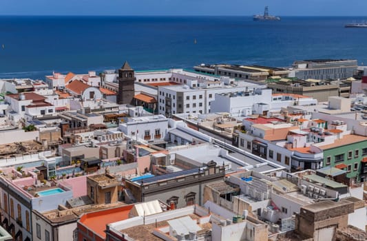Gran Canaria, Spain: March 21, 2024: View on Las Palmas, capital of Gran Canaria, Canary Islands, Spain