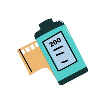 90s retro element film vector illustration for camera with negative. Can used for cards, posters.