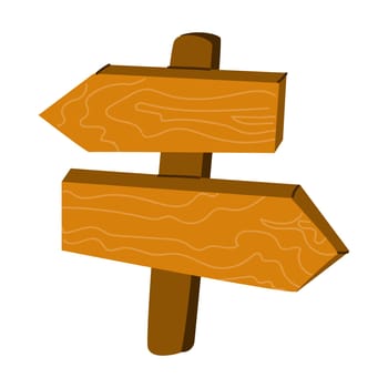 Wooden board signs vector cartoon illustration in white background, can used for cards, play backgrounds, banners and postcards.