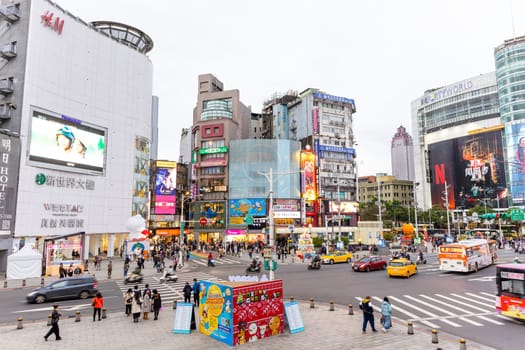 Taipei, Taiwan 20 December 2022: Ximending district in Taipei city of Taiwan