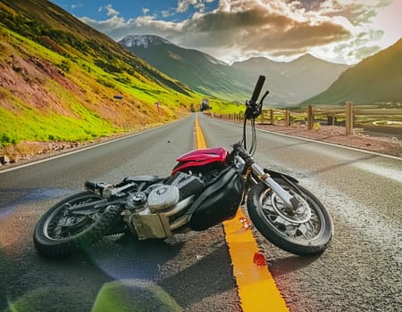 Traffic accident involving a car and a motorcycle