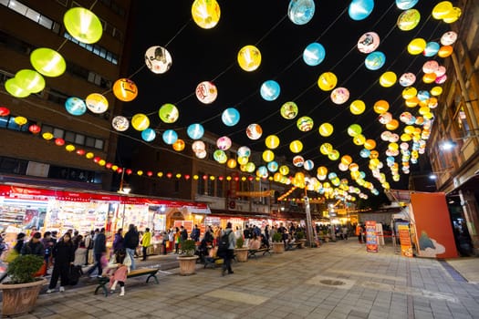Taipei, Taiwan 26 January 2024: Lunar new year traditional market in Dihua street at Taipei City