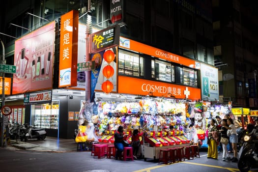 Kaohsiung 31 January 2024: Liuhe Tourist Night Market in Kaohsiung city of Taiwan