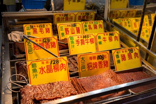 Macau  25 June 2023 Beef and pork jerky store in Macau city