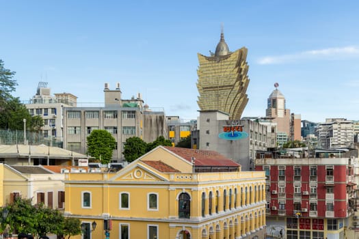 Macau 28 June 2023: Beautiful cityscape of Macau downtown city skyline