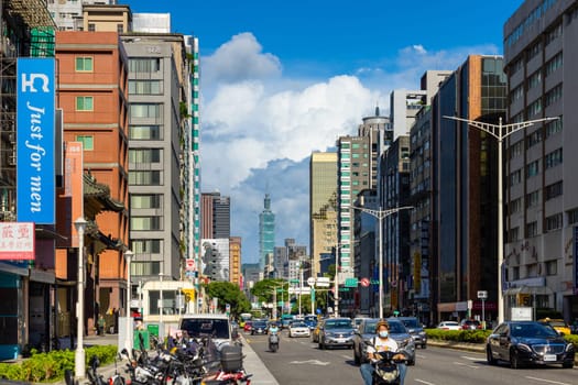 Taiwan 25 July 2023: Taipei City street