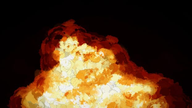 Digital Illustration Realistic Fire Burning Background