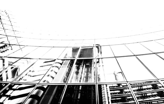 Black and White Digital Illustration Skyscraper