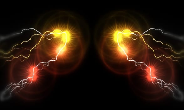 Digital Rendering christmas Lightning Strike Electric Background