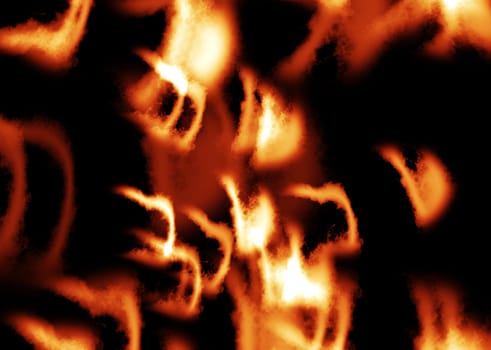 Digital Rendering Bright Orange Fire Background