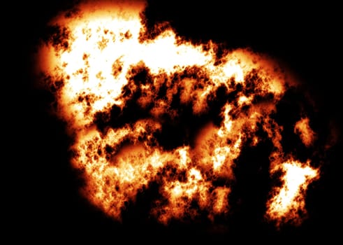 Digital Rendering Bright Orange Fire Background