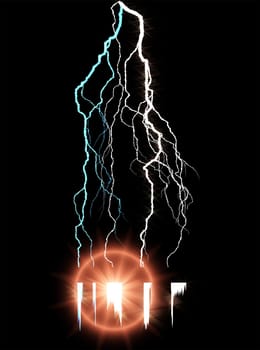 Digital Rendering Christmas Lights Electric Background