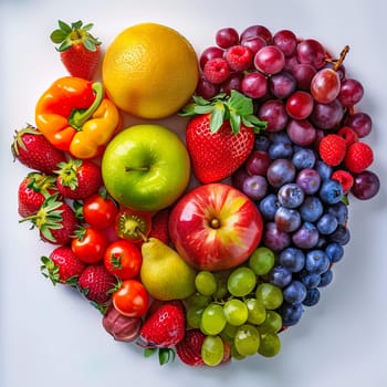 Photo of fresh fruit and vegetables generated by artificial intelligence