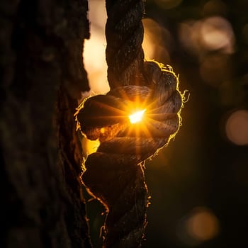 Close-up of a rope with knots generated by artificial intelligence