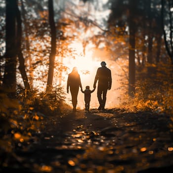 Shillouette of a happy family generated by artificial intelligence
