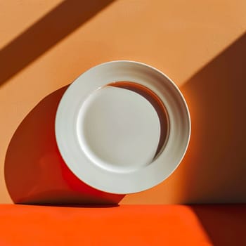 A white empty plate generated by artificial intelligence