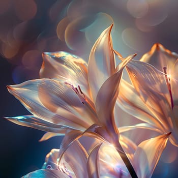 A background with bright flowers generated by artificial intelligence