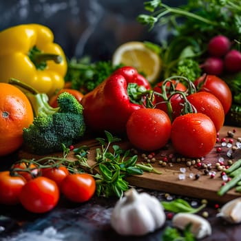 Photo of delicious, fresh vegetables generated by artificial intelligence