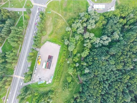 Suburban park and glade. Suburban landscape suburbs