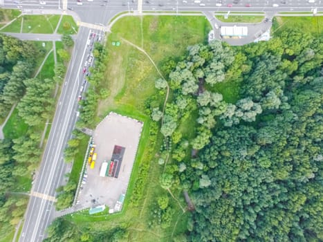 Suburban park and glade. Suburban landscape suburbs