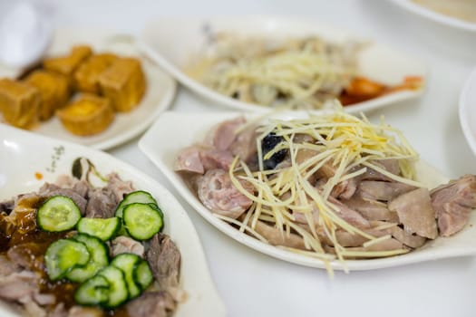 Taiwanese traditional local duck meat in the restaurant