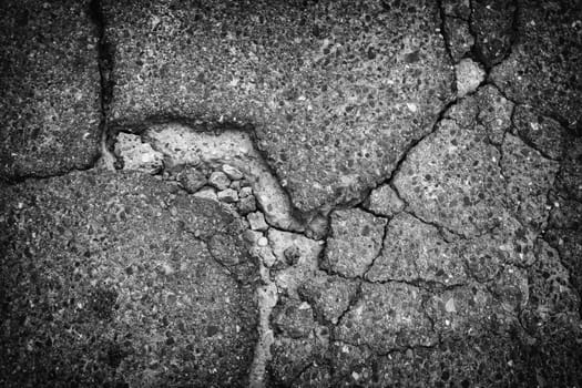 Detail of old and abandoned road in the mountain