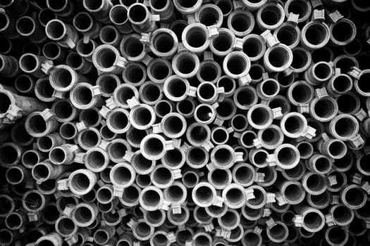 Detail of metal pipes for canalization in the city, plumbing