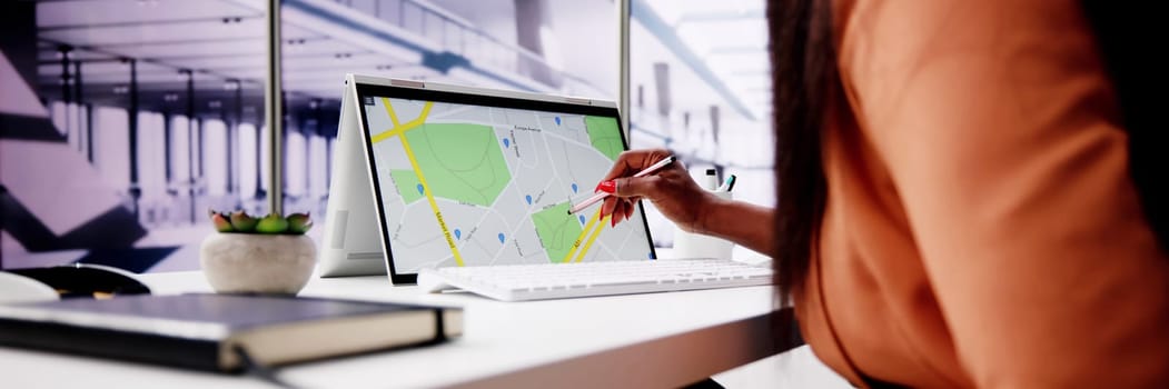 GPS Location Map Search Online On Laptop