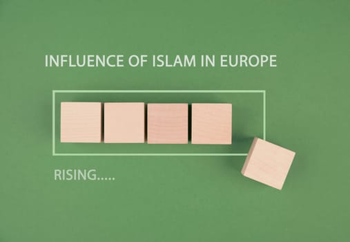Islam, rising influence in Europe, progress bar, social issue and religion, moslim culture in european countries, immigration of refugees