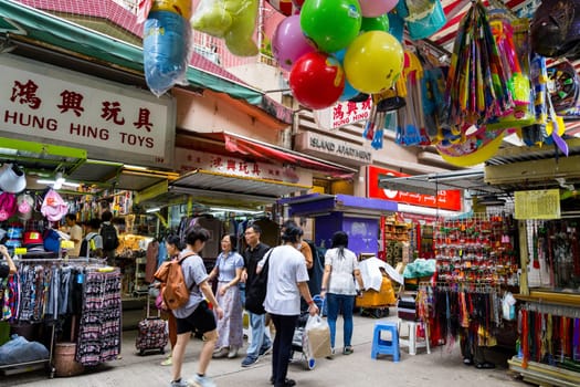 Hong Kong 27 April 2024: Hong Kong street market in Wan Chai district