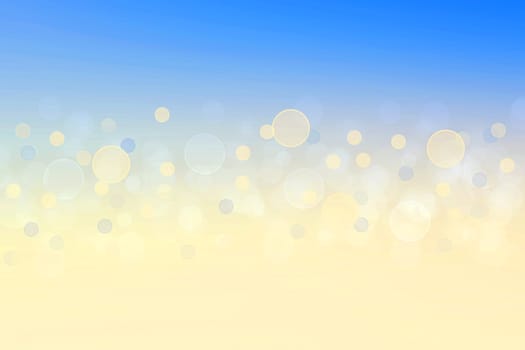 Abstract bright gradient motion spring or summer landscape texture background with natural gold yellow bokeh lights and blue bright sunny sky. Beautiful backdrop with space for design.