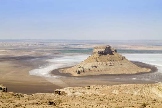 Karyn Zharyk depression view, Mangystau region, Kazakhstan. Central asia landscape