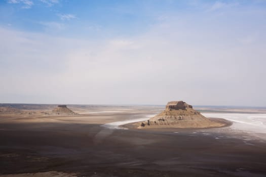Mangystau region landscape, Karyn Zharyk depression, Kazakhstan. Central asia landscape