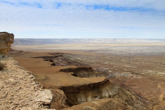 Mangystau region landscape, Kokesem area, Kazakhstan. Central asia panorama.