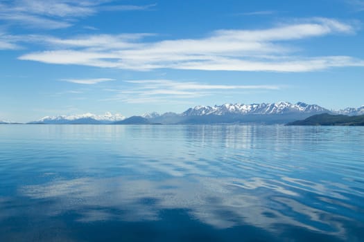 Navigation on Beagle channel, Argentina landscape. Tierra del Fuego