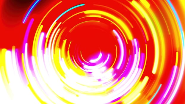 Radial neon lines. Computer generated 3d render