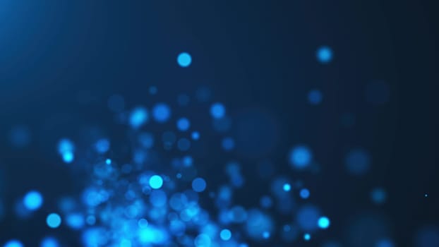 Blue bokeh particles. Computer generated 3d render