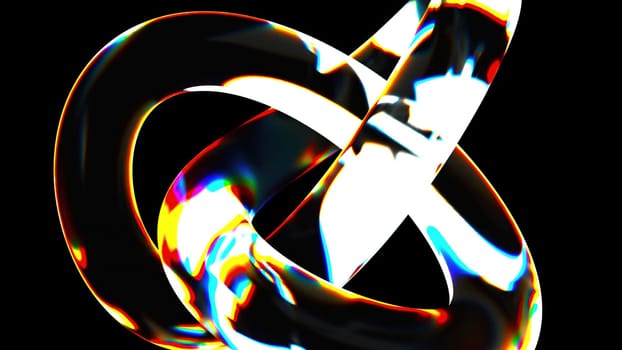 Glossy dispersion element. Computer generated 3d render