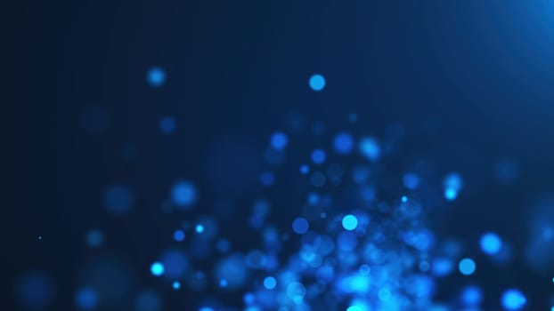 Blue bokeh particles. Computer generated 3d render