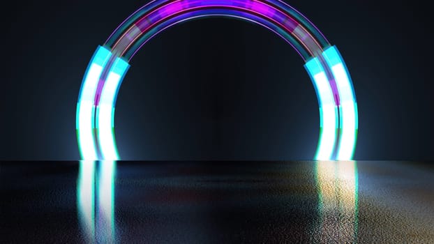 Technology futuristic portal concept. Computer generated 3d render