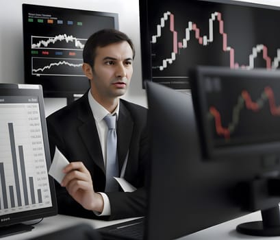 Accountant, Analyst, Business, Investment, concept, Businessman working in office, Generative Ai