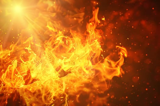 Pentecost Fire, Dove, The Roman Catholic Church therefore observes this day as the Feast of the Holy Spirit, And it is also the birthday of the church, Template design 3d style, Generative Ai