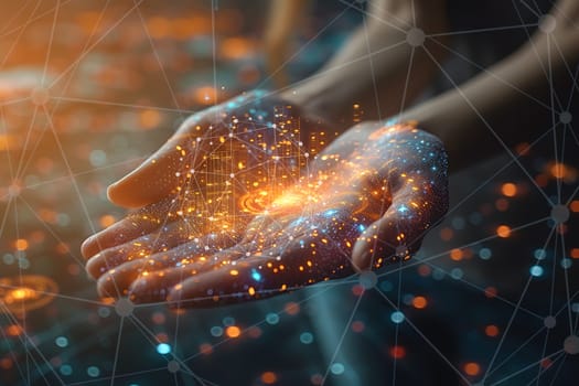Conection, Network concept, People's, Use of technology in the modern era, Interconnection by internet network, Communication with the Internet, Communicating with each other around the world without borders, Generative Ai