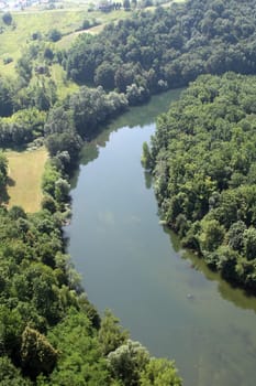 Beautiful landscape of river Kupa in Sisljavic, Croatia