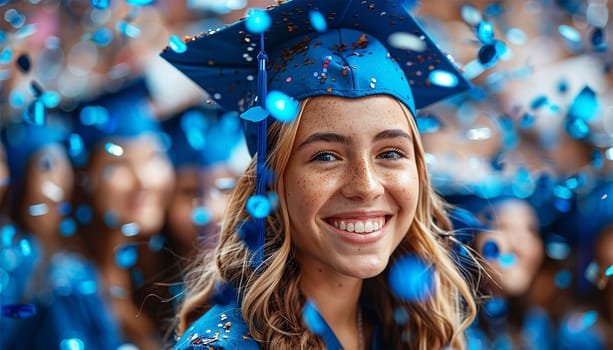 Group of Diverse International Graduating Students Celebrating. Diverse students celebrate graduation at high school. Academic journey festive