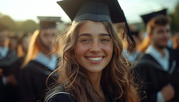 Group of Diverse International Graduating Students Celebrating. Diverse students celebrate graduation at high school. Academic journey festive