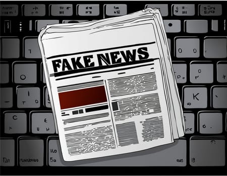 Fake news propaganda- conspiracy theories- disinformation, manipulation- news headline. illustration