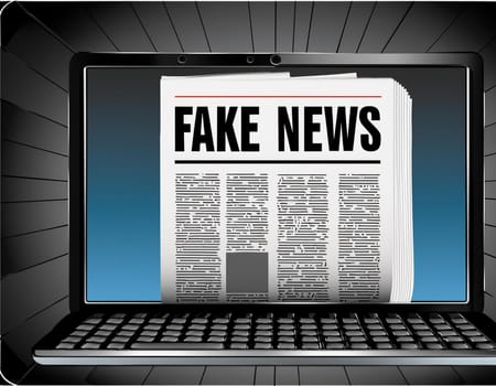 Fake news propaganda- conspiracy theories- disinformation, manipulation- news headline. illustration