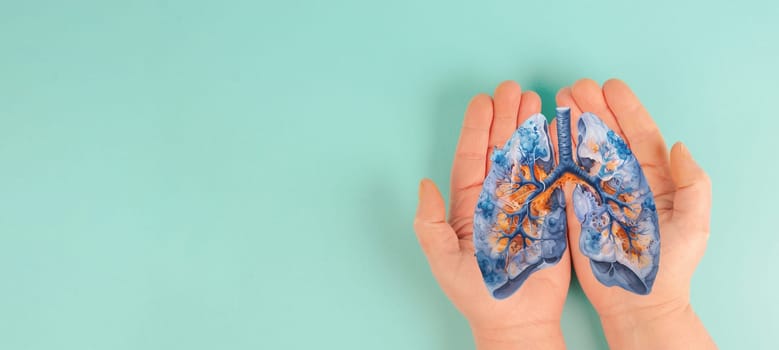 Lung with virus, rsv infection, long covid, world tuberculois day, air pollution and cancer concept