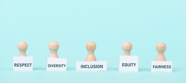 Respect, diversity, equity, fairness and inclusion, human rights, tolerance and acceptance, zero discrimination and racism, multicultural people